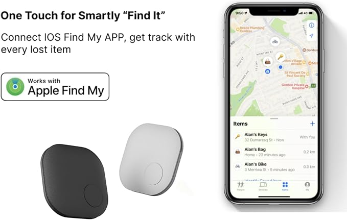 Air Tags-4 Pack Bluetooth Item Finders Work for Apple Find My APP(iOS Only) Tracker Tags for Keys, Luggage, Backpack, Airtags with Lanyard (4)