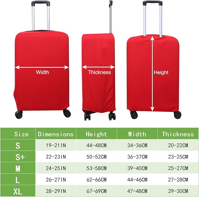 PATIKIL Luggage Cover, Suitcases Covers Elastic Carry on Cover Protector Washable Scratch-Resistant Fits 28-29 Inch Luggage for Travel Business Trips, Red