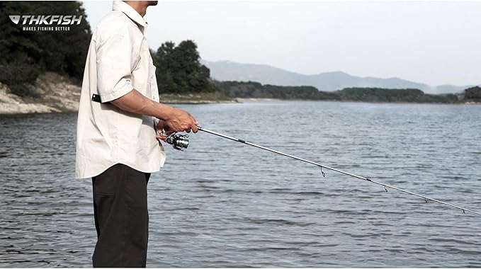 THKFISH Travel Fishing Rods, 4 Piece Spinning Rod with Bag 7Feet Carbon Fiber Lightweight Ultra Portable Fishing Pole for Trout Bass Salmon Sunfish Outfit Travel Fishing