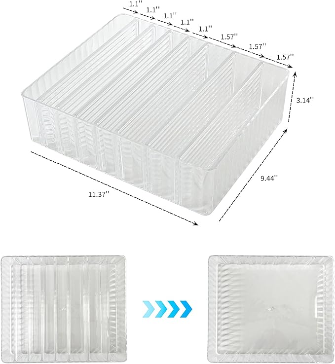 Yesesion Clear Cord Storage Box with Wire Ties, Plastic Cable Organizer for Drawer, Large Desk Accessories Case Container for Phone Charger, Battery, Art Crafts, Home Office Supplies, 2 Pack