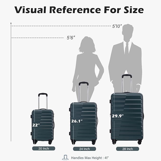 Coolife 20-Inch Small Carry on Hardside PC+ABS Spinner TSA Lock Telescopic Luggage Handle（20in-brown）