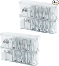 Yesesion 4 Pack Clear Cable Storage Box for Desk Drawer, Plastic Cord Organizer with Lid for Wire Ties, Electronics Accessories, Phone Charger, Art Crafts, Pencils, Marker Pen, Crayons Holder