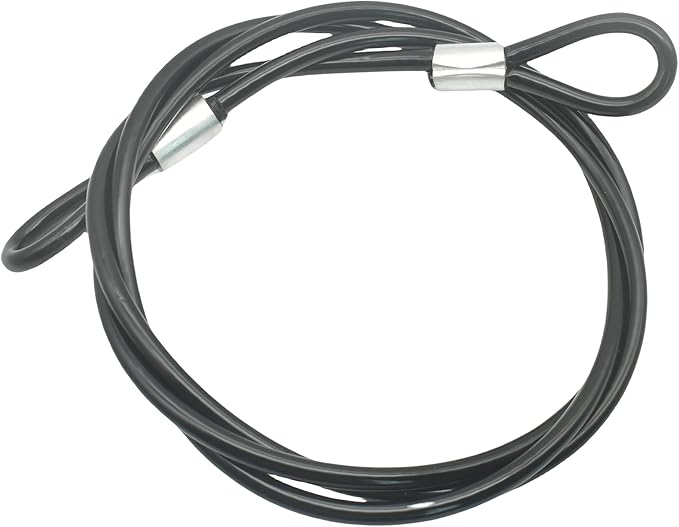 4FT 4mm Stainless Steel Outdoor Travel Security Cable Lock,Braided Steel Coated Safety Cable Luggage Lock,Safety Cable Wire Rope Double Loop Lightweight