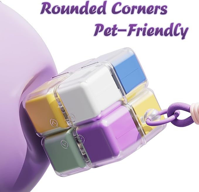 Purse Pill Organizer,Magnetic Cube Cute Pill Box,Pill Compact with 8 Compartment,Vitamin Container Weekly Pill Case (Multi-Color)