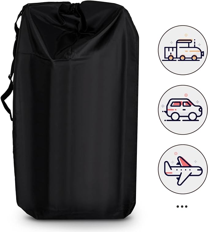 LIHAO Stroller Travel Bag, Gate Check Bag for Car Seat, Waterproof Travel Carry Bag, 600D Oxford, Black