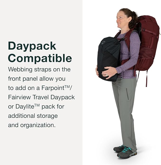 Osprey Fairview Trek 50L Women's Travel Backpack, Night Jungle Blue