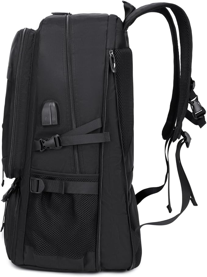17.3 Inch gym backpack with shoe compartment,50L Multiple Compartments Backpacks, Airline Approved Carry on Travel Daypack Anti Theft with USB Charging Port,for Men Women Travel Work Business