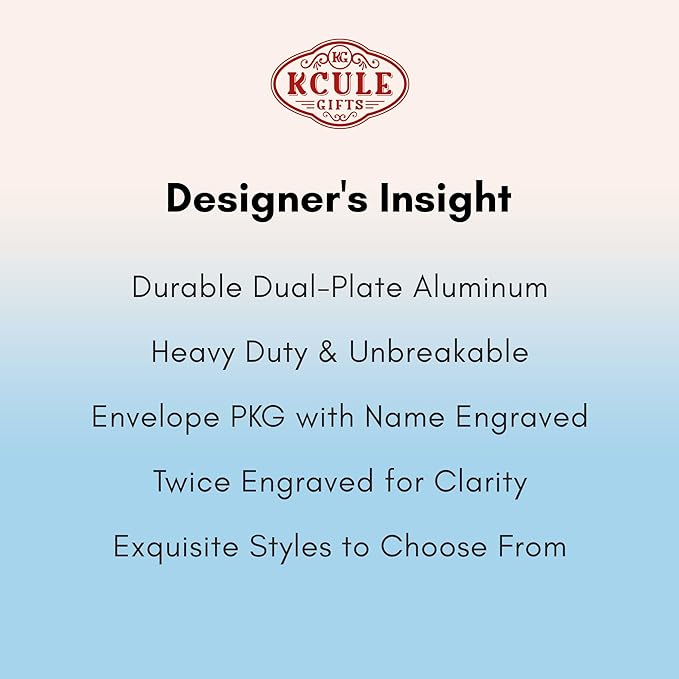 Personalized Luggage Tags: Custom Metal Luggage Tags for Suitcases, Backpacks and Bags with Your Personalized Text (Blue)