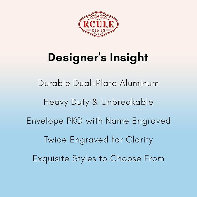 Personalized Luggage Tags: Custom Metal Luggage Tags for Suitcases, Backpacks and Bags with Your Personalized Text (Blue)