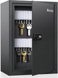 Uniclife 40 Position Slotted Key Cabinet with Combination Lock Resettable Black Digital Security Storage Box Steel Key Organizer with Slotted Racks White Key Tag Labels and Permanent Pen