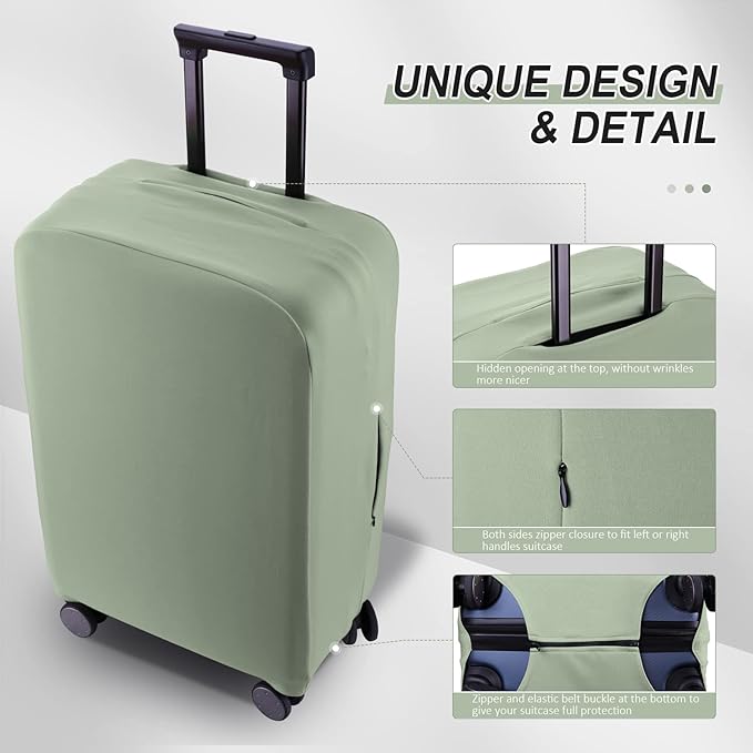 Travel Luggage Cover Suitcase Protector Scratch-Resistant Fit 19-31 Inch Suitcase, Not Included Suitcase (Cyan, 2XL(30-31 inch))