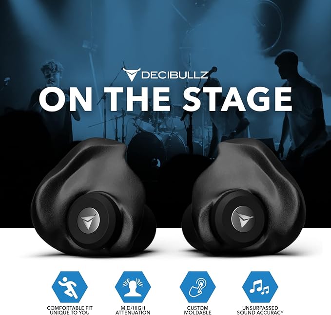 Decibullz Professional Moldable Earplugs Master Case Pack (10 Pairs) – Bulk Ear Plugs Individually Wrapped, High-Fidelity Hearing Protection for Concerts, Festivals, Musicians, DJs – Custom Fit