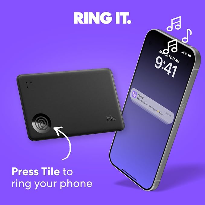 Tile by Life360 Slim - Wallet Finder, Bluetooth Tracker and Item Locator for Luggage Tags, Passports and More. Both iOS and Android Compatible. Phone Finder. 1-Pack (Aqua Lemon)