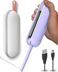 Electric Portable Bidet for Travel, Rechargeable USB-C Handheld High Pressure Sprayer, Camping 6.8oz Smart Foldable Water Storage, 2000mAh Battery Long Life, Personal Cleaner for Men & Women (Purple)