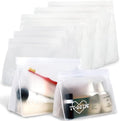 8 Pack Clear Toiletry bags, TSA Approved Quart Size Zipper Bags, PEVA Material BPA Free Leakproof Travel Makeup Cosmetic Bags, Carry on Airport Airline Compliant Bags for Wome&Men