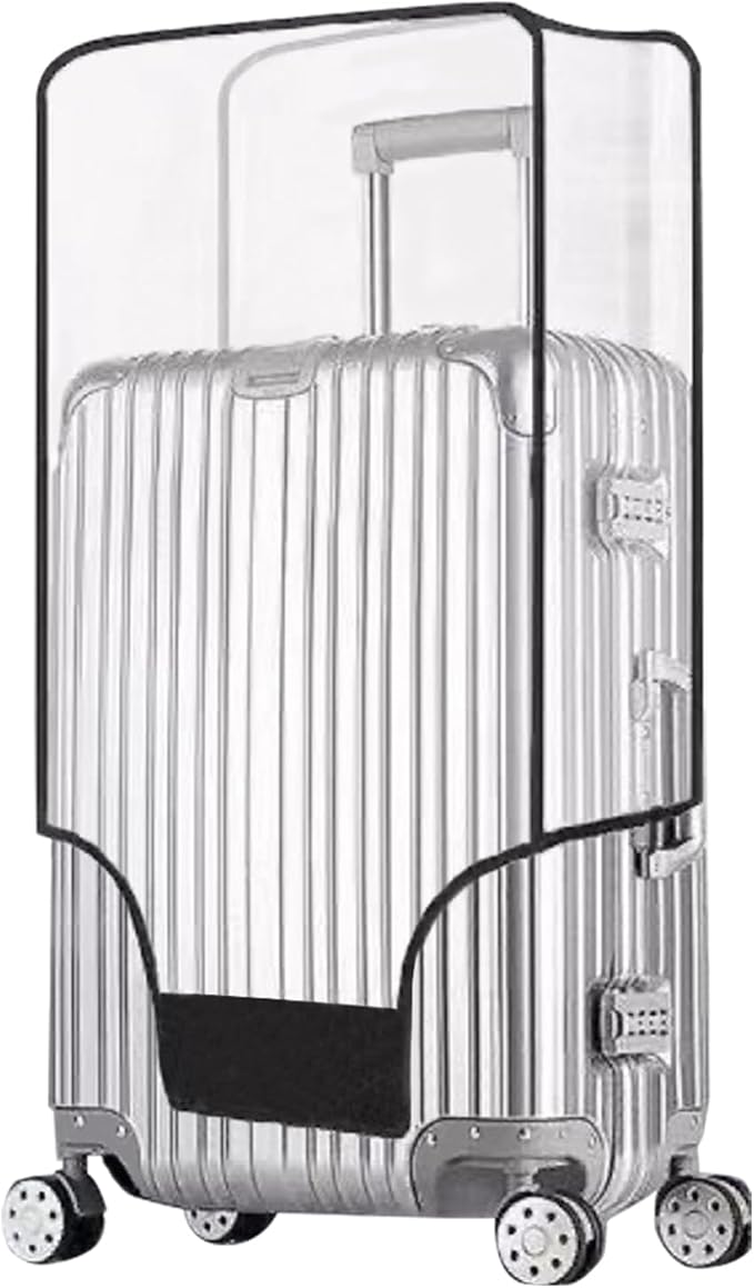 Tangaburu Clear Suitcase Cover - 20 24 26 28 30 Inch Waterproof PVC Suitcase Cover - Transparent Travel Suitcase Wrap - Protective Cover Case for Wheeled Luggage (28-Inch)