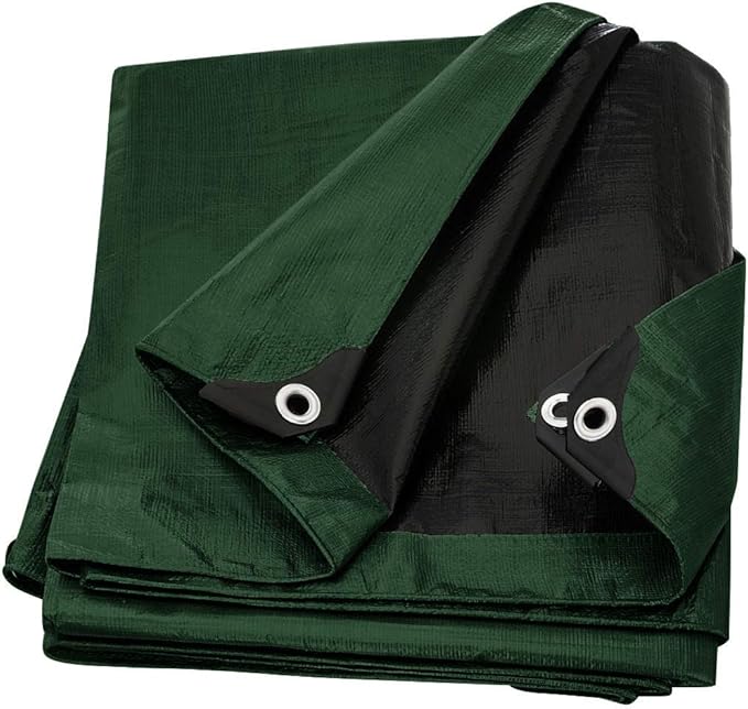 Large Waterproof Tarp - Heavy Duty 10 Mil Thick Poly Tarpaulin Ideal for Canopy Tents, Boats, RV or Pool Covers - Multipurpose Protective Tarps with Grommets for Indoor and Outdoor Use | 12' x 12'
