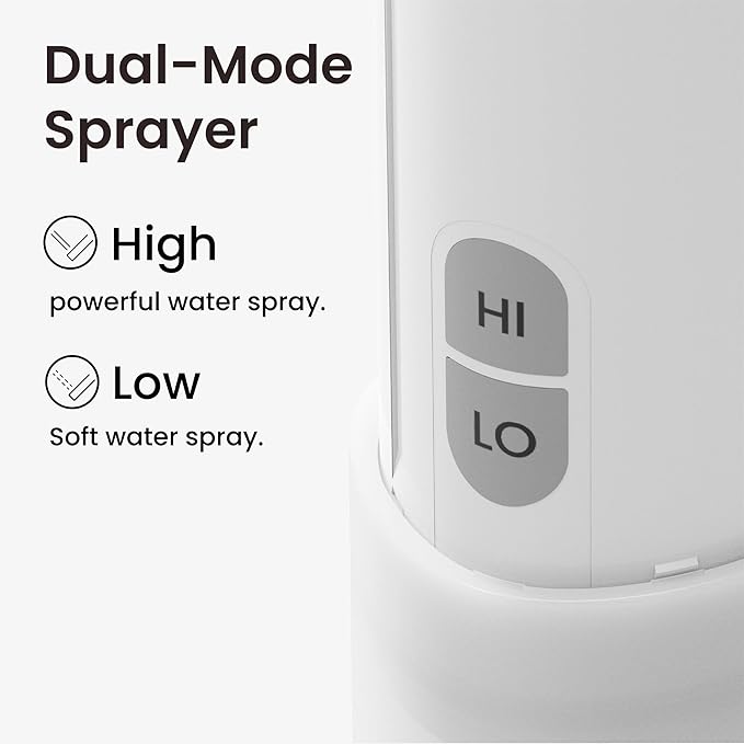 VOVO Go Portable Electric Bidet for Travel - 2 Adjustable Pressure Settings, Compact Handheld Bidet, Ideal for Personal Hygiene & Postpartum Care, Lightweight & Leak-Proof Design - 140ml, White