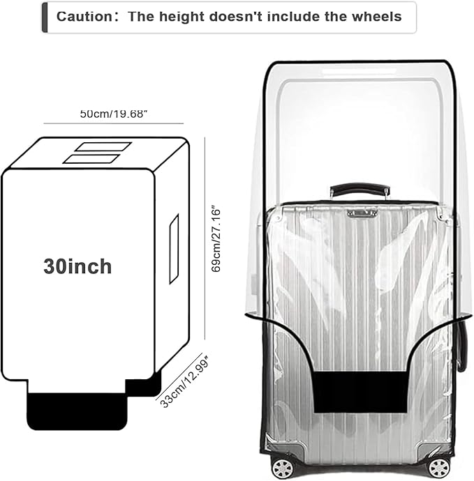 30-inch Luggage Cover Protector Clear PVC Waterproof Suitcase Covers, Travel Luggage sleeves protective Tsa Approved
