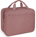BALHLHG Toiletry Bag for Women With Hanging Hook, Medium Travel Makeup Organizer, Water-resistant Cosmetic Toiletries Bag for Bathroom, Trip, Business, Rosewood-Pink
