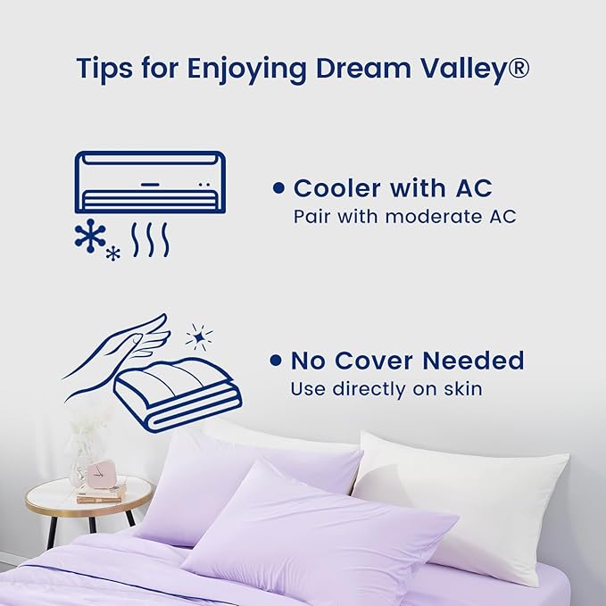 Dream Valley® Outlast® Deepsleep Cooling Comforter, King Size, NASA-Grade Space Technology Cooling Blanket for Hot Sleepers Night Sweats, Q-Max > 0.45 Aerocool™ Breathable, Lavender Fog, 106"x90"