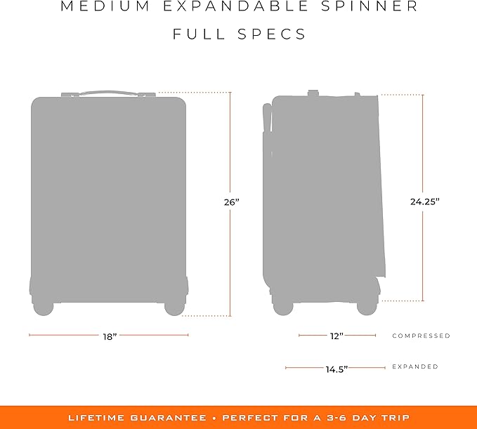 Briggs & Riley 26" Medium Expandable Spinner - Checked Luggage for Travel, Suitcases with Wheels, Softside Rolling Bag for Men & Women, Self-Repairing Zipper - Baseline Collection, Olive