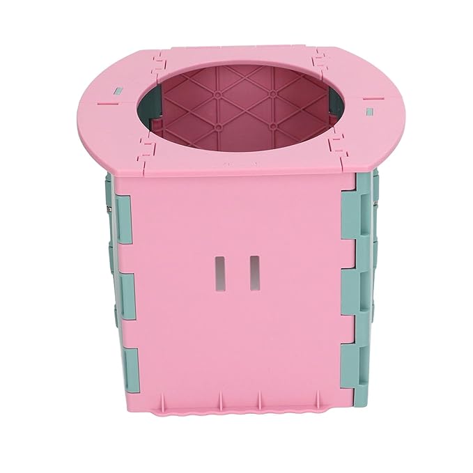 Portable Lightweight Foldable Toddler Potty Baby Toilet Camping Travel (Green Pink)