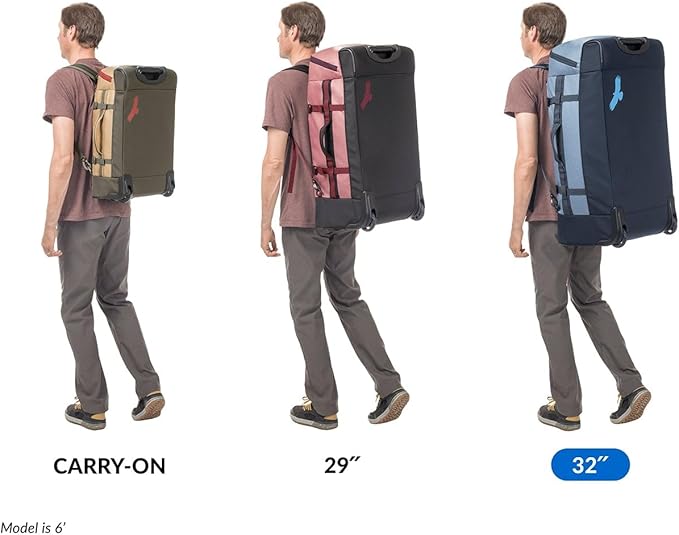Eagle Creek Cargo Hauler XT Wheeled Duffel - Wheeled Backpack Duffel - Deployable Backpack Straps - Lockable U-Lid & Easy Access Compartment - 32" - Glacier Blue