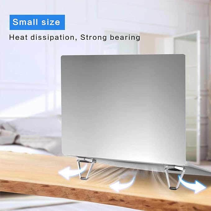 Zinc Alloy Portable Laptop Cooling Pad & Riser - Ergonomic Legs for 12-20 Inch Laptops (Silver, 4pcs)