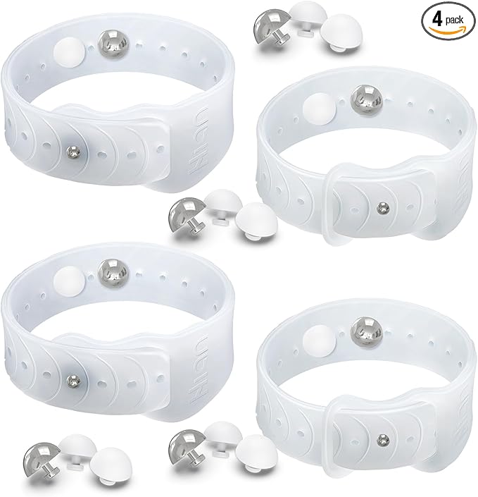Hion Motion Sickness Bracelets Sea Sickness Wristbands for Motion Sickness/Morning Sickness/Pregnancy Nausea Anti Nausea Bands Acupressure Wristband Motion Sickness Bands（2Pairs Transparent