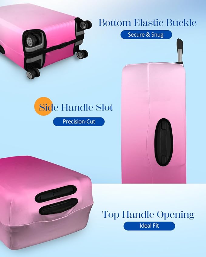 Slohif Luggage Cover for Suitcase Tsa Approved Protector - Luggage Sleeve Large Suit Case Cover Travel Stretch Baggage Case Protective Washable Fit 31-32 Inch Rose Gradient XL