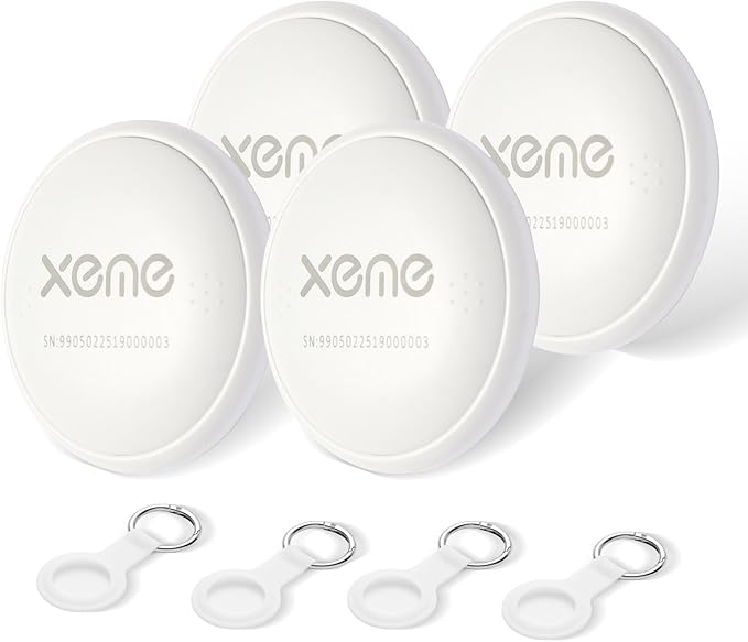 Key Finder, Bluetooth Tracker Locator Pairs with Apple Find My (iOS only), Item Locator Smart Tracker Tag for Keys/Luggage/Wallet, etc. (WHITE-4PCS)