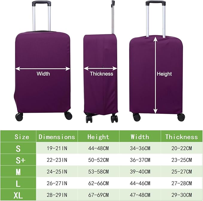 PATIKIL Luggage Cover, Suitcases Covers Elastic Carry on Cover Protector Washable Scratch-Resistant Fits 28-29 Inch Luggage for Travel Business Trips, Purple