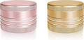 2 Sets Small Pill Box, Portable Daily Box, Aluminium Alloy Round Container for Pills, Pocket Case (Pink+Gold)