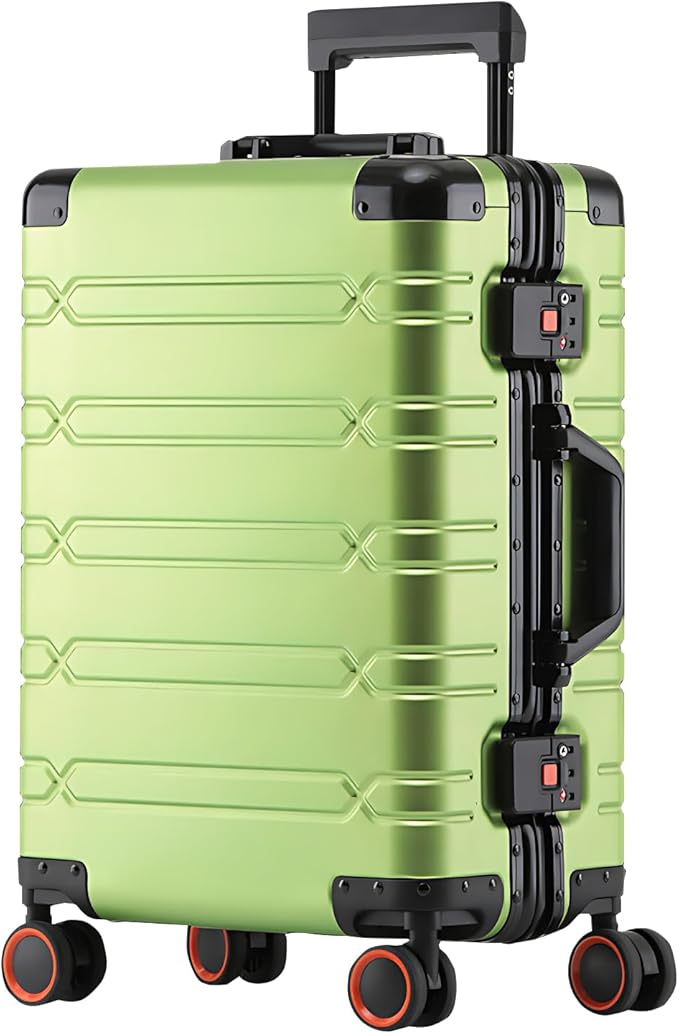 WEICHEN All Aluminum Magnesium 24 Inch Luggage with Spinner Wheels, Hard Case Aluminum Luggage Suitcase with Spinner Wheels and TSA Lock