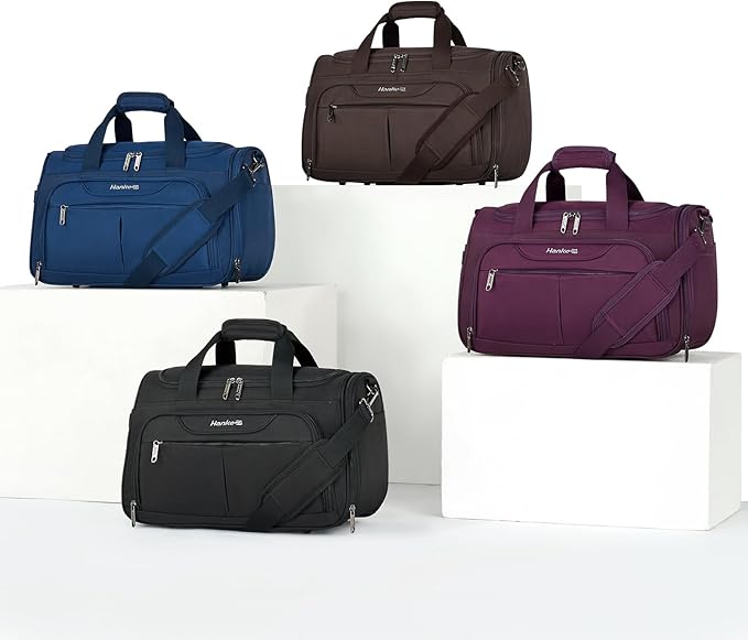 Hanke Underseat Carry On luggage Bags for Travel, Foldable Travel Bags for Women, Soft Lightweight Personal Item Travel Bag Small Carry On Bags for Airplanes, Travel Tote Bags for Women Men.（Blue）