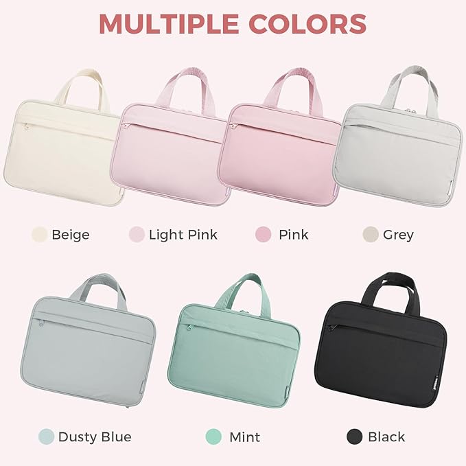 Toiletry Bag For women,Portable Hanging Organizer,4 Leakproof Compartment for full-sized Conditioner, Brushes Set, Makeup Accessories,Visible and easy to access.M-pink