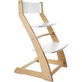 FORNEL Scandinavian Wooden High Chair | The Adjustable Grow-with-Me Chair, A Smart Alternative to Stokke | Perfect for Modern, Minimalist Kitchens (Natural & White)