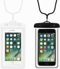 2-Pack Waterproof Phone Pouch，Waterproof Phone Case for iPhone 15 14 13 12 Pro Max XR X SE 2022 8 Samsung S24 S23 S22(Black+White)