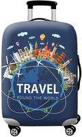 WUJIAONIAO Travel Luggage Cover Baggage Suitcase Cover Protector Skins 18-32 Inch (A9 TRAVEL, S (for 18-20 inch luggage))