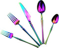 Gugrida 20 piece Rainbow Flatware Set 304 Stainless Steel Fork Spoon Cutlery Luxury Mirror Polished Colorful Silverware, Dishwasher Safe, Service for 4