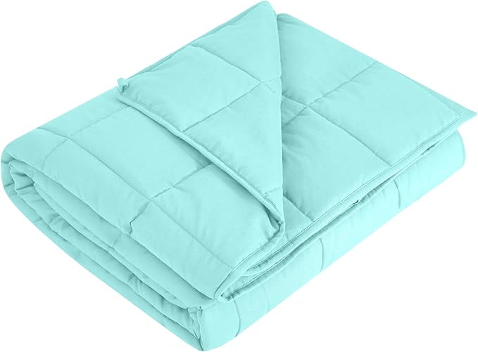 L'AGRATY Weighted Blanket - 48"x72" 20lbs Cooling Breathable Heavy Blanket Microfiber Material with Glass Beads Big Blanket for Adult All-Season Summer Fall Winter Soft Thick Comfort Blanket