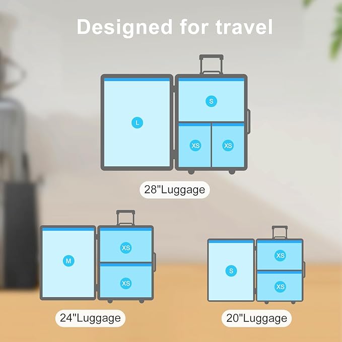 Vacuum Bags for Travel, 12 Pack with Hand Pump, Space Saver Vacuum Storage Bags, Travel Essentials, Clothes, Blankets, Pillows