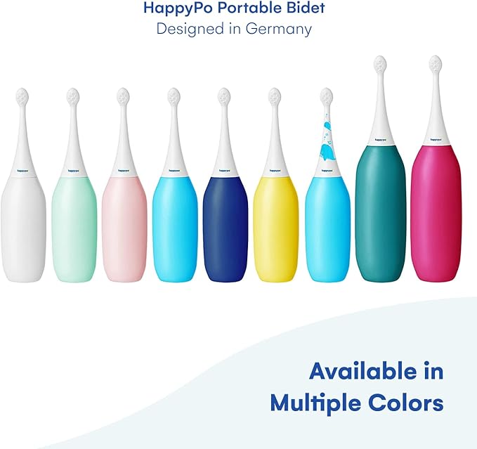 The Original HAPPYPO Butt Shower - Portable Bidet for Travel - Known from German Shark Tank - The Easy-Bidet 2.0 Replaces Wet Wipes (Color: Light Blue)