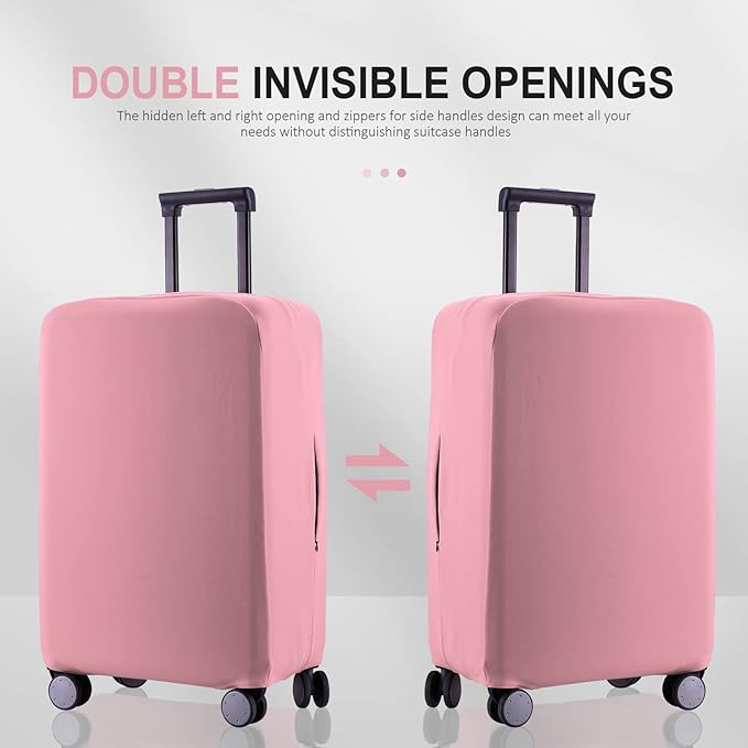 Travel Luggage Cover Suitcase Protector Scratch-Resistant Fit 19-31 Inch Suitcase, Not Included Suitcase (Pink, 2XL(30-31 inch))
