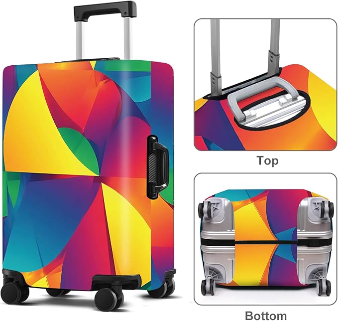 Luggage Cover Washable Suitcase Protector Anti-Scratch,Stretchable Fit for 20-34Inch Luggage Durable Travel Bag Cover with Zipper Closure (Multicolored, M(fits 24-26Inch suitcase))