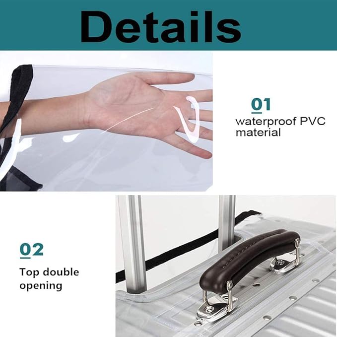 3 PCS PVC Luggage Protector Covers for TSA Approved 20/24/28 Inch Clear Suitcase Cover Protector Transparent Luggage Protective Cover Set