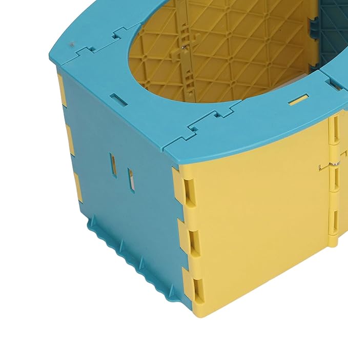 Portable Lightweight Foldable Toddler Potty Baby Toilet Camping Travel (Blue Yellow)