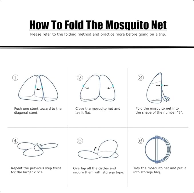 Mosquito Net for Bed, Folded Size 12 inch Portable Camping Travel Mosquito Net, Pop Up Mosquito Tent with Double Entry for King Queen Size Bed (Folded 17 Inch, 47"x75"x57")