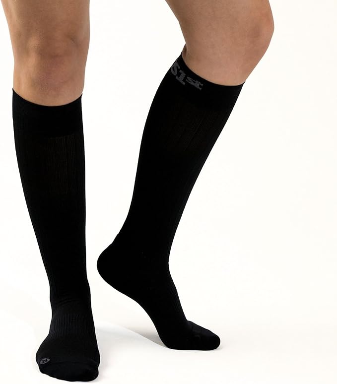 Medical Grade Compression Socks for Men & Women 15-20 mmHg by OrthoSleeve (Black, X-Large)